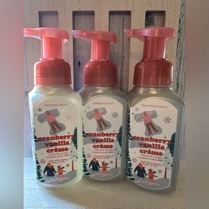 BATH & BODY WORKS CRANBERRY VANILLA CREME Lot x3 GENTLE FOAMING HAND SOAP 8.75oz